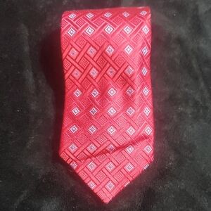Bold Red and Blue Geometric Tie
